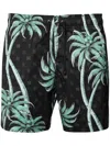 Amiri Palm Swim Trunk In Black
