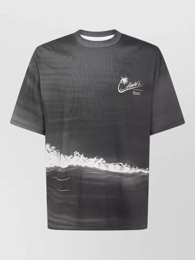 Amiri Palms Skate Crew Neck Graphic T-shirt In Gray