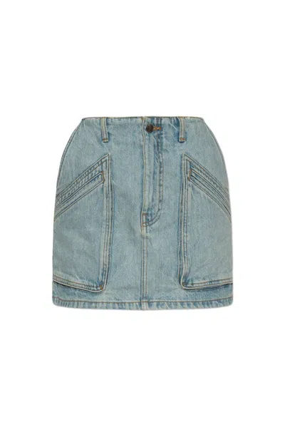 Amiri Cargo Denim Skirt In Blue