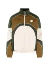 Amiri Track Polyester Cotton Jacket High Collar In Brown