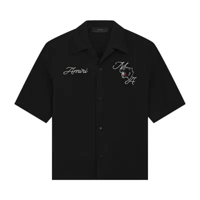 Pre-owned Amiri Panther Bowling Shirt 'black'
