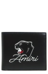 Amiri Panther Leather Bifold Wallet In Black