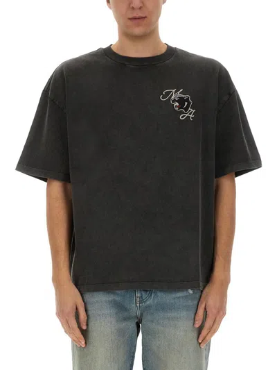 Amiri "panther" T-shirt In Black
