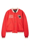 Amiri Panther Wool Blend Varsity Jacket In Varsity Red