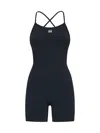 Amiri Black Ma Ribbed Seamless Romper In Black
