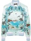 Amiri Paradise Beaded Bomber Jacket In Blue