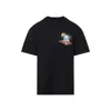Amiri Black T-shirt With Logo Print And Graphic Design In Black