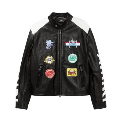 Pre-owned Amiri Patch Racer Jacket 'black' | Men's Size 52