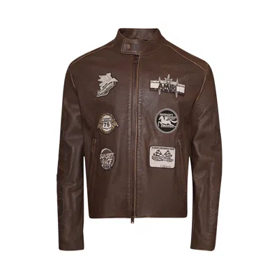 Pre-owned Amiri Patch Racer Jacket 'walnut Brown' | Men's Size 48