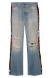 Amiri Patchwork Bootcut Jeans In Blue