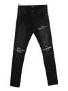 Amiri Patchwork-distressed Cotton Jeans In Black