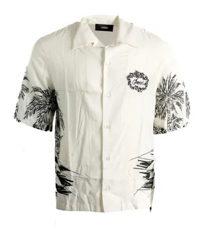 Amiri Pattern-printed Short-sleeved Shirt In White