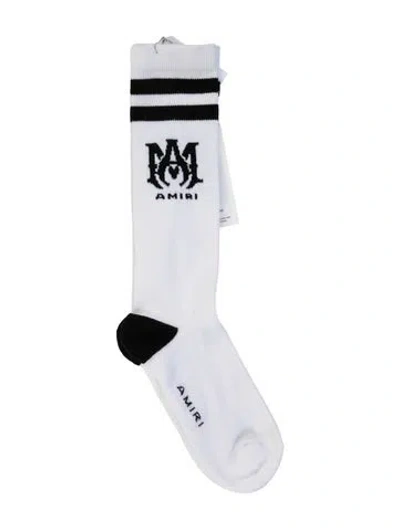Pre-owned Amiri Patterned Long Socks W/tags In White