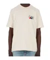 Amiri Pool Cue Beige Crewneck T-shirt With Logo Detail On The Front And Maxi Logo Print On The Rear In Cot In White