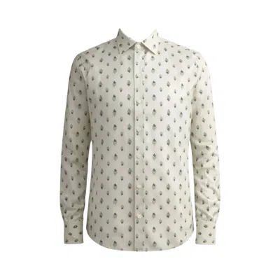 Pre-owned Amiri Peacock Long-sleeve Shirt 'ivory/green' | Cream | Men's Size L