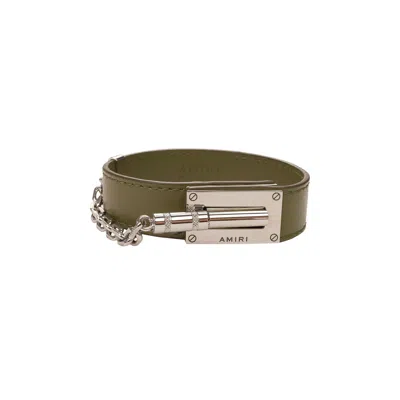Pre-owned Amiri Pebbeled Jax Bracelet 'military Green' | Men's Size Onesize