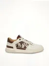 Amiri Men 'classic Low' White Sneaker With Maxi Logo On The Side And Tone-on-tone Ma Quad Motif In L In Multi