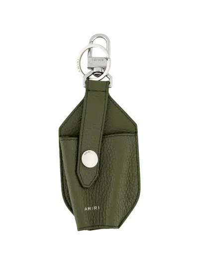 Amiri Pebbled Hand Sanitizer Keyring In Green