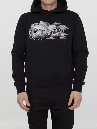 Amiri Black Pegasus Script Hoodie