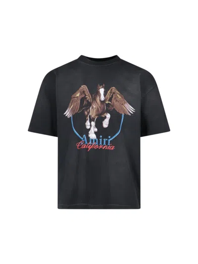 AMIRI AMIRI "PEGASUS" LOGO T-SHIRT - BLACK