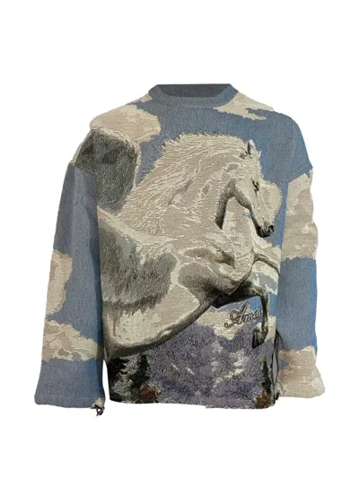 Pre-owned Amiri Pegasus-tapestry Sweatshirt In Blue