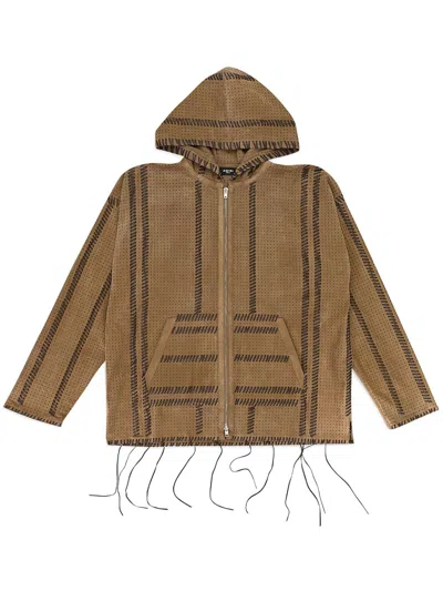 Amiri Jacke Mit Lochmuster In Braun