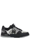 Amiri Perforated Leather Sneaker With Hook-and-loop Closure In Black