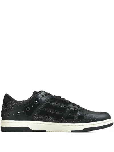 AMIRI PERFORATED STUDDED LACE-UP SNEAKERS