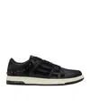 Amiri Two-tone Leather Skel Sneakers With Textured Finish In Black