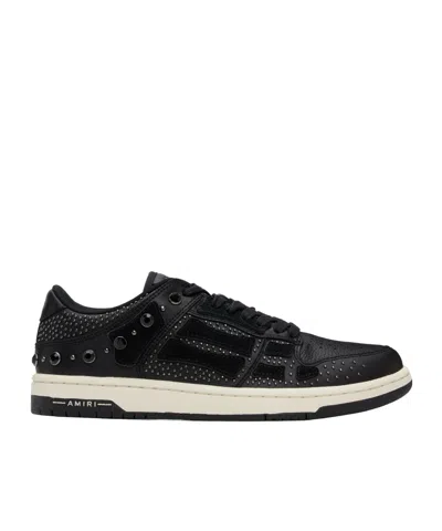 AMIRI PERFORATED STUDDED LACE-UP SNEAKERS