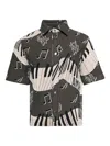 Amiri Piano Keys Tapestry Shirt Black In Multi