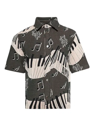 Amiri Piano Keys Tapestry Shirt In 灰色