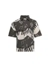 Amiri Piano Keys Tapestry Shirt Black In Multi