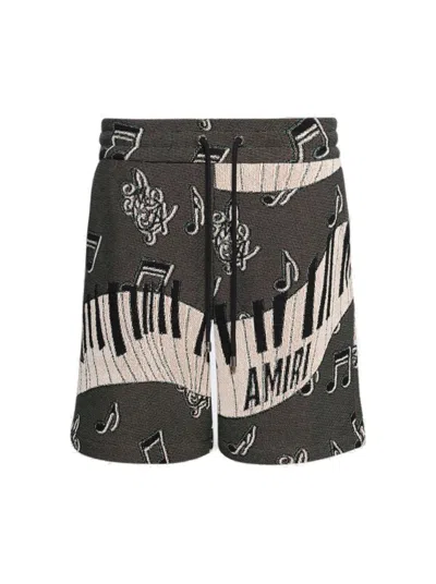 Amiri Piano Keys Tapestry Short Black In Multi