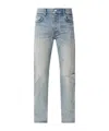 Amiri Stack Distressed Slim Fit Jeans In Gray