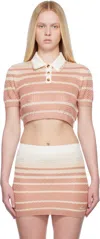 Amiri Striped Cropped Polo Shirt