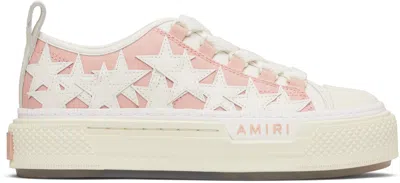 Amiri Pink & White Stars Court Low Sneakers