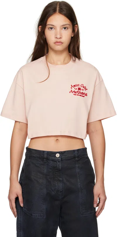 Amiri Pink 'arts District' T-shirt In Pale Peach