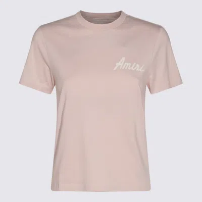 Amiri Pink Cotton T-shirt In Pale Peach
