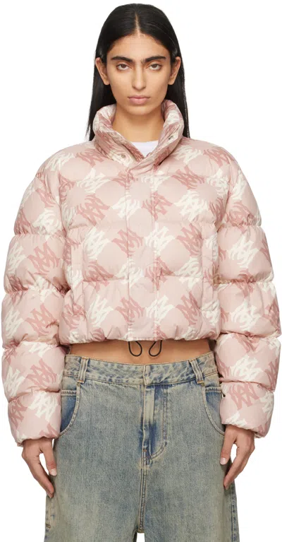 Amiri Pink Ma Quad Down Jacket In Pale Peach