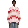 Amiri Striped Oversized Long-sleeve Polo In Multi