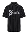 Amiri Striped Merino Wool Polo Shirt In Black