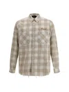 Amiri Light Camel Cotton Bleach Patch Flannel Bandana Shirt In Neutral