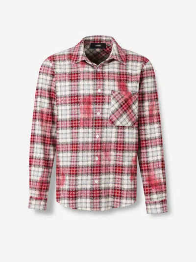 Amiri Plaid Flannel Shirt In Red