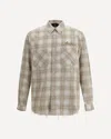 Amiri Light Camel Cotton Bleach Patch Flannel Bandana Shirt In Multi