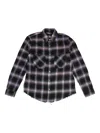 Amiri Plaid Frayed-hem Shirt In Black