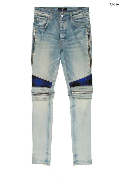 Amiri Plaid Mx2 Denim Jeans In Clay Indigo In Blue