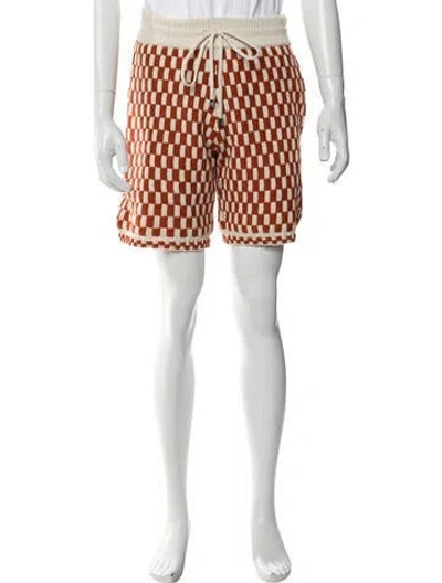 Pre-owned Amiri Plaid Print Jogger Shorts In Brown