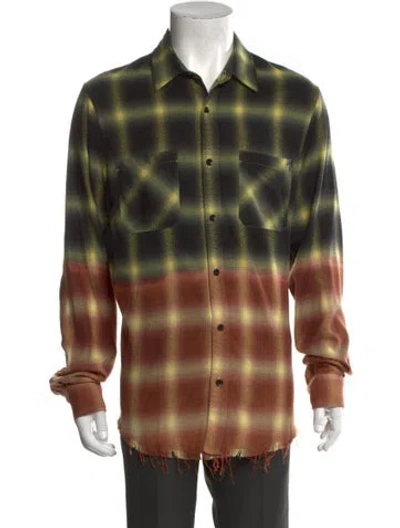Pre-owned Amiri Plaid Print Long Sleeve Shirt