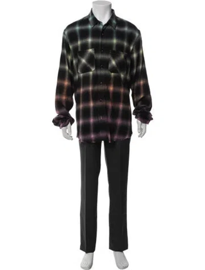 Pre-owned Amiri Plaid Print Long Sleeve Shirt In Black